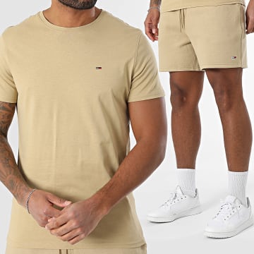Tommy Jeans - Set di maglietta e pantaloncini da jogging 4411 1931 Beige